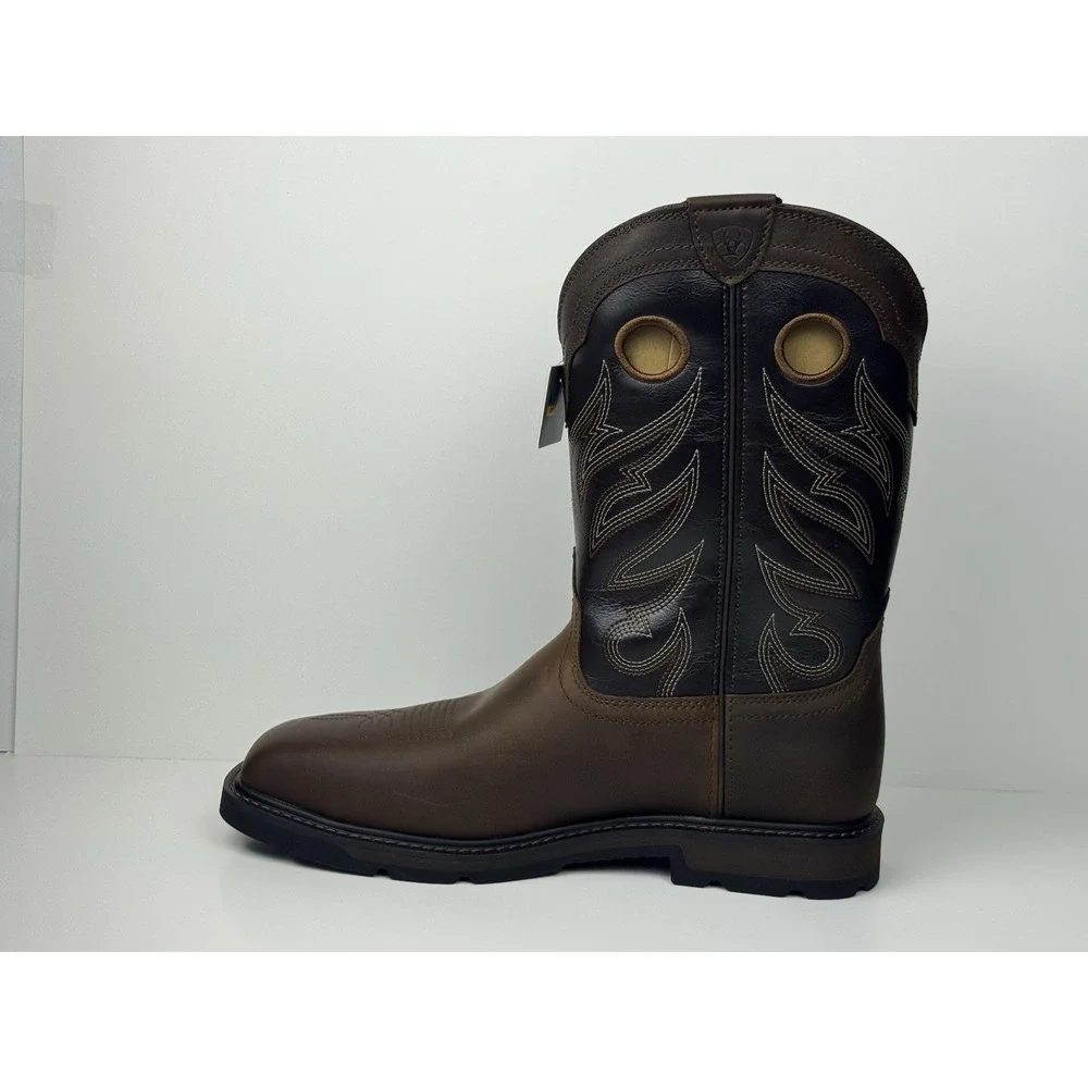 Ariat Groundwork Steel Toe Mens Sz 11 D Bitter Brown Wide Square‎ Toe 10034717